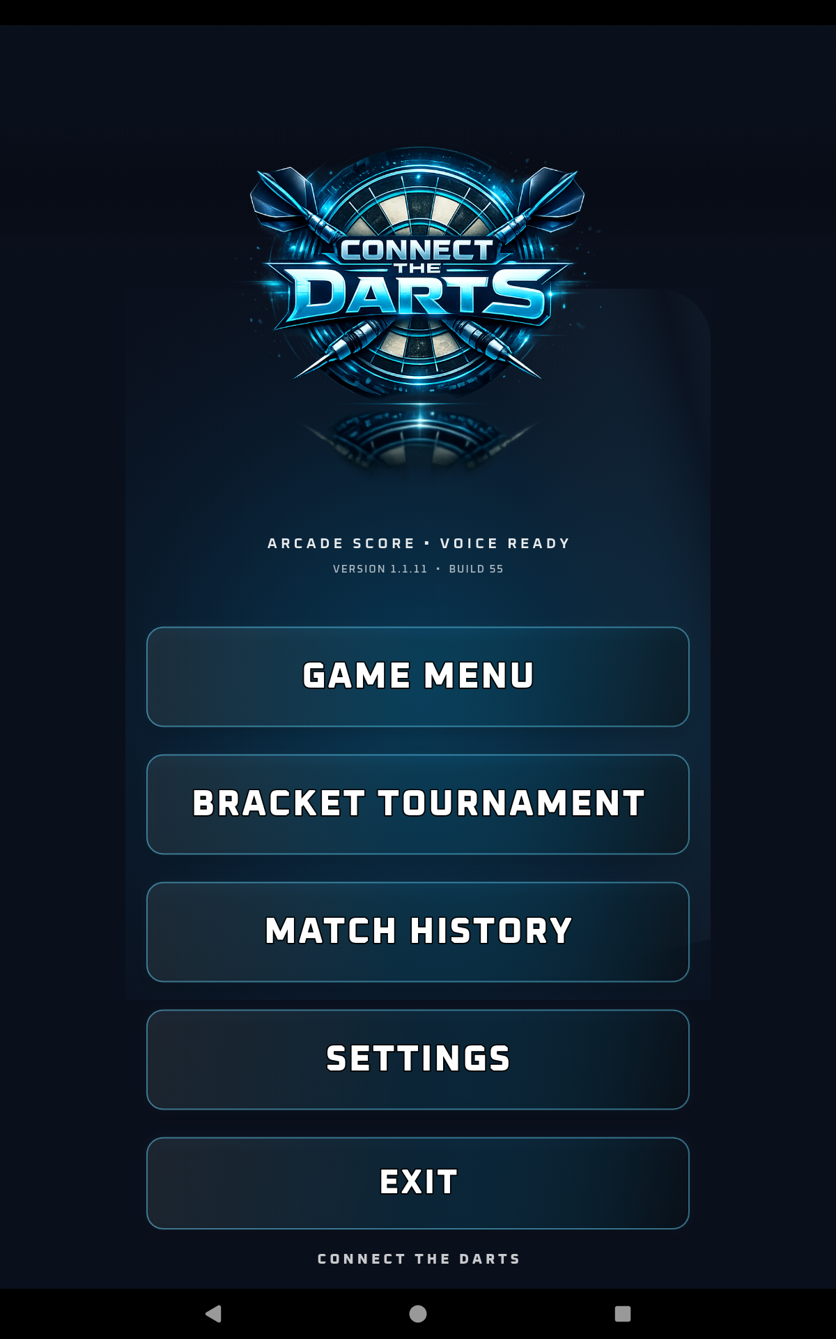 Connect the Darts home screen